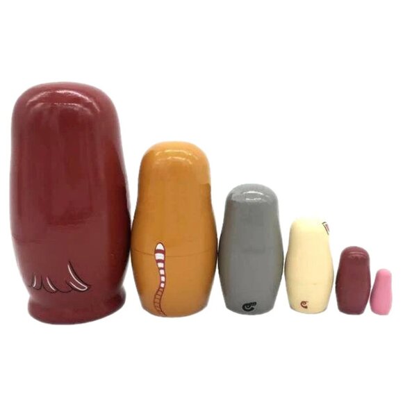 Owls Matryoshka Nesting Dolls Set of 6 Hand-Painted Wooden – NEW – 6" - Picture 3 of 3